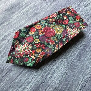 Liberty Tana Lawn Mens Floral Necktie Cotton Dark‎ Floral Print Nade in England
